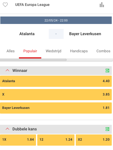 Odds Atalanta - Bayer Leverkusen Europa League finale 2024