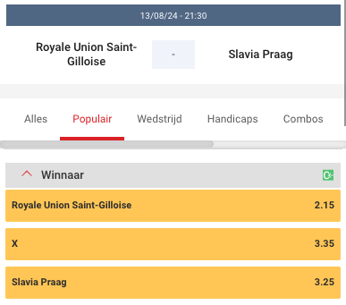 Odds Union Slavia Praha