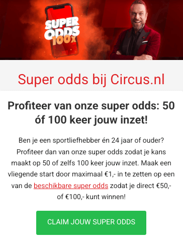 50x super odds bij Circus